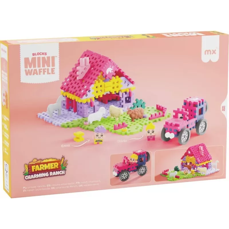 Marioinex Mini Waffle conjunto de construção de 112 peças – Farmer Urocze Ranczo, multicolorido, idade 6+