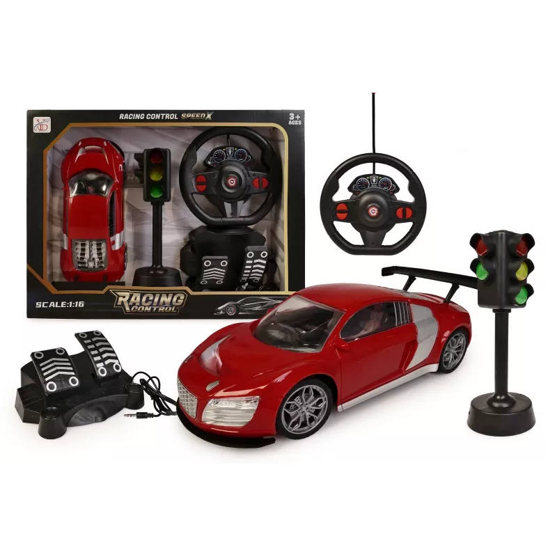 Carro telecomandado Artyk modelo 177927 com comando de volante e sinais luminosos