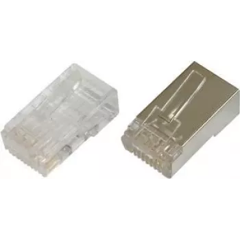 Ficha modular Digitus CAT 6 para cabo redondo, blindada, 100 unid., ficha RJ-45