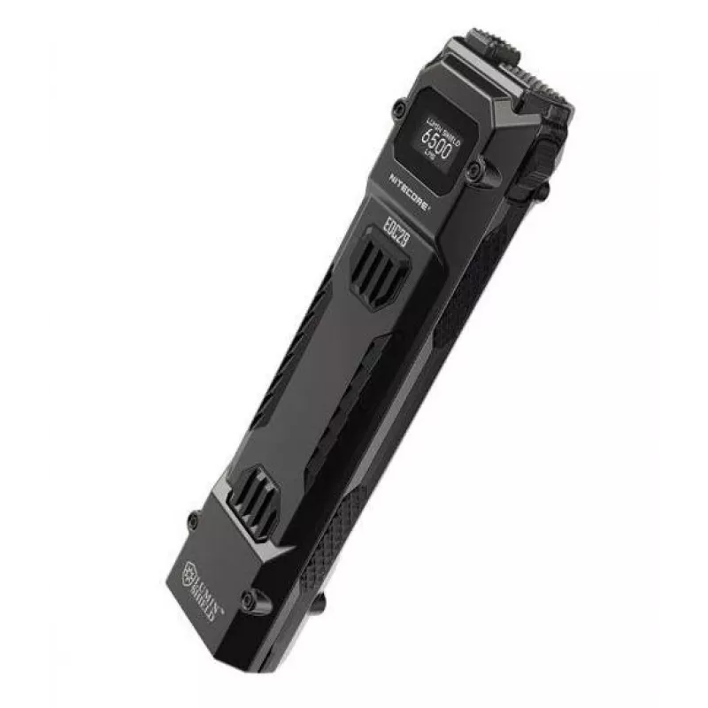 Lanterna de mão Nitecore EDC29 caixa em aço inoxidável, 2 LEDs, 15–6500 lm, IP54, recarregável por USB