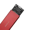 Caixa para SSD QOLTEC 51831 USB 3.0 para unidades M.2 SATA até 2 TB, vermelha, suporta 30 mm de comprimento, até 4 unidades