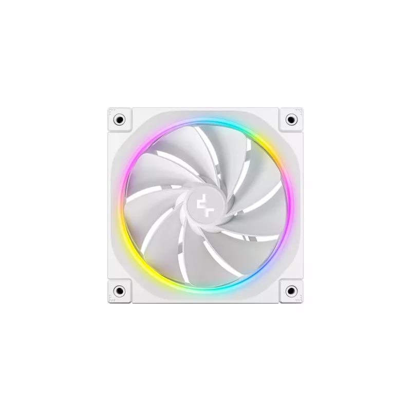 DeepCool FL12R WH 3-in-1 Reverse 120 mm ventoinhas de caixa, 3 un., 500-2150 RPM, 93,45 m³/h, rolamento de dinâmica de fluidos, PWM de 4 pinos, 33,9 dB, brancas
