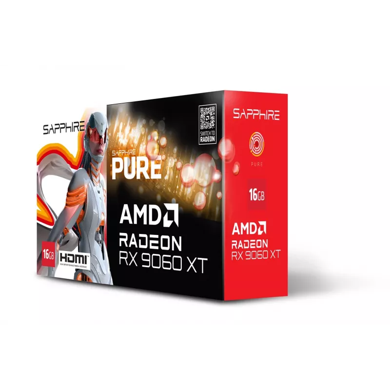SAPPHIRE PURE Radeon RX 9060 XT Gaming OC 16GB placa gráfica