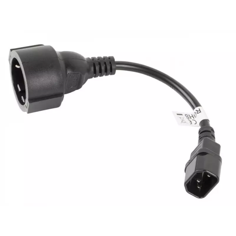 Cabo de alimentação Lanberg CA-C14E-10CC-0018-BK preto 0,18 m conector macho C14 (CA-C14E-10CC-0018-BK)