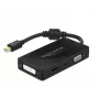 DeLOCK Mini DisplayPort 1.2 para VGA HDMI DVI Áudio 4K passivo preto