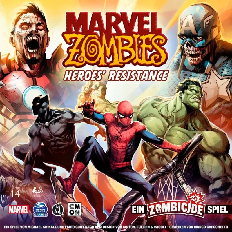 Jogo de tabuleiro Asmodee Marvel Zombies Heroes' Resistance — miniaturas cooperativas crossover Zombicide