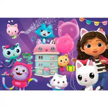 Gabby's Dollhouse: Festa de aniversário na casa de bonecas, puzzle 60 peças