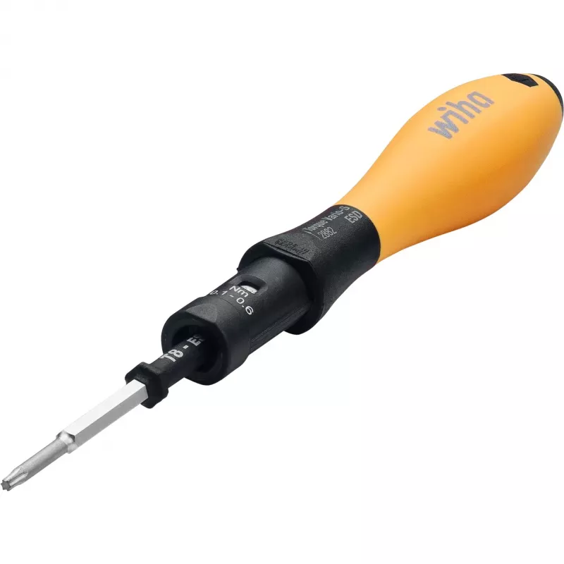 Chave de fendas dinamométrica ESD Wiha TorqueVario-S 0,8 - 2 Nm DIN EN 61340-5-1, DIN EN ISO 6789, DIN EN 26789 (26866)