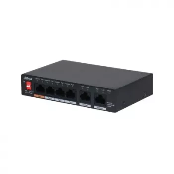 Dahua Technology PFS3006-4GT-60-V2 Gigabit Ethernet (10/100/1000) Power over Ethernet (PoE) preto
