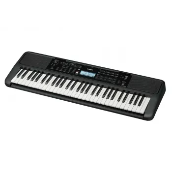 Teclado YAMAHA PSR-E383 — Teclado MIDI portátil de 61 teclas, ecrã LCD, USB, altifalantes incorporados, a pilhas (6), Preto
