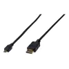 Digitus ASSMANN - Cabo HDMI com Ethernet - 19 pinos micro HDMI Type D macho para HDMI macho - 1 m - Isolamento triplo - preto (AK-330115-010-S)