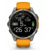 Garmin fenix 8 AMOLED Sapphire 51 mm relógio inteligente GPS, ecrã tátil de 3,56 cm (1,4") 454 x 454, Wi-Fi, bracelete de silicone Spark Orange/Graphite, titânio