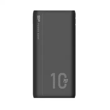 Powerbank Silicon Power QP15 10000 mAh, LiPo, 2x USB-A + 2x USB-C, entrada Micro-USB, preto