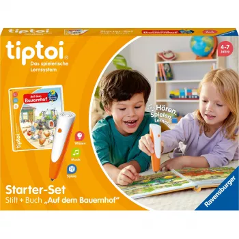 tiptoi Conjunto inicial: Porquê? Como? Para quê? Na quinta, livro didático caneta e livro de imagens