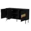 Cama Meble INSERTO 3D cómoda, 143,5x40x80 cm, preta, com LED