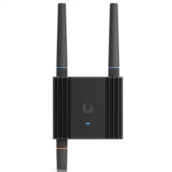 Router de rede móvel Ubiquiti UMR-Ultra — 4G LTE, NanoSIM, Wi-Fi 2,4 GHz (802.11g), 2x RJ-45, 3 antenas SMA externas, 5–30 V DC
