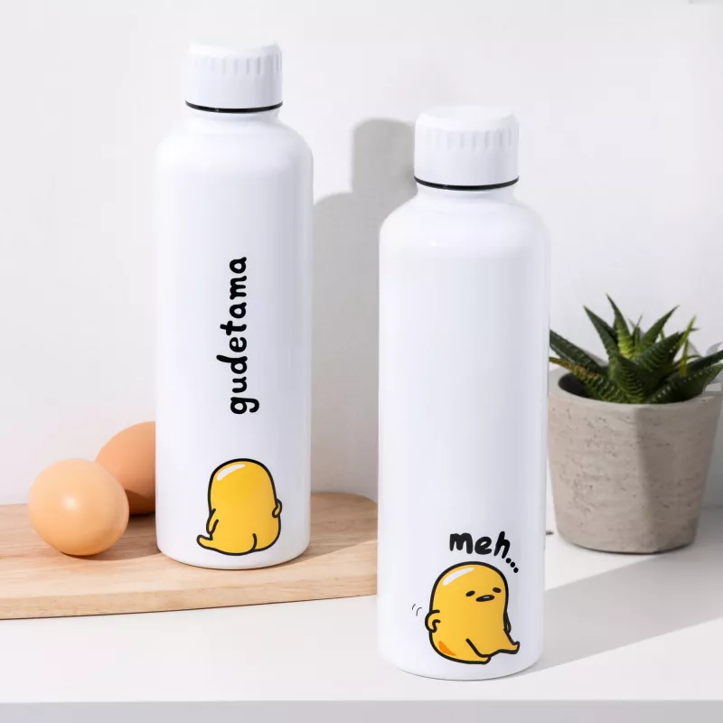 Garrafa de metal Paladone Gudetama — garrafa de aço inoxidável isolada com design de personagem