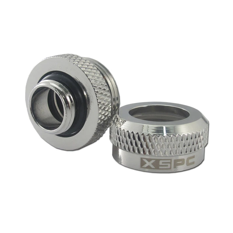 Conector XSPC G1/4 para tubo rígido de 14mm, cromado - 8 unidades