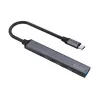 Hub de interface USB 3.0 4 portas SAVIO AK-71 com host USB-C, 5000 Mbit/s, garantia 2 anos
