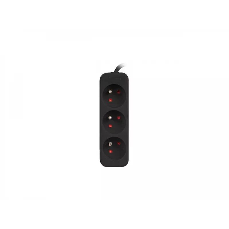 LANBERG PS0-03E-0300-BK 3M Preto 3X 230V Lanter CABO DE EXTENSÃO DE COBRE MACIÇO