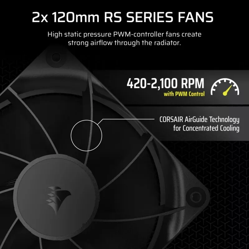Refrigeração líquida tudo-em-um para placa-mãe Corsair NAUTILUS 240 RS preto