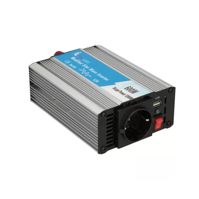 Conversor de tensão Extralink OPIM-600W, carro 12V, 600W onda sinusoidal modificada