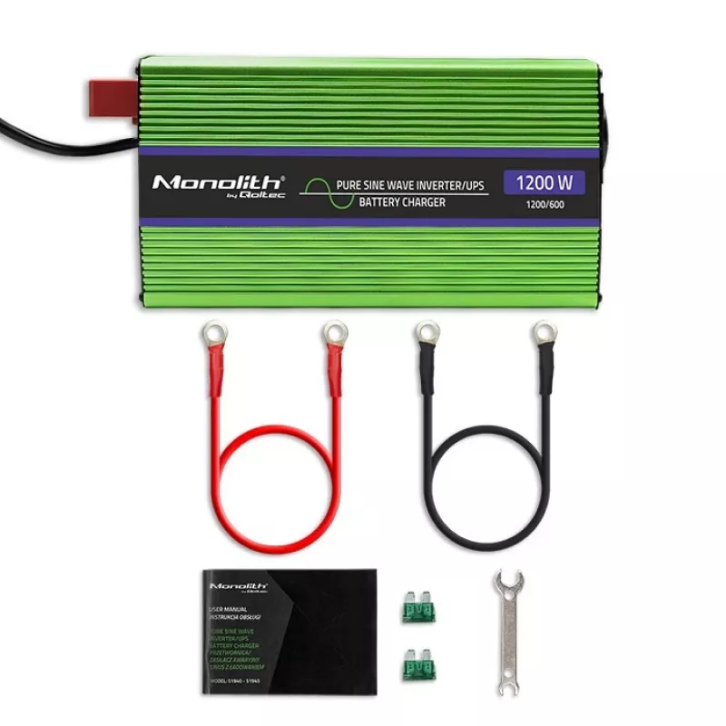 Inversor automóvel Qoltec Monolith 1200 W Verde 12 V