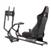 Cadeira gaming NanoRS RS160, suporte para simulador de corrida 3-em-1, para PC, consolas, jogadores, revestimento em pele sintética, suporte para volante, suporte de TV até 50 polegadas, VESA máx. 400x400