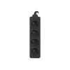 Extensão de energia Lanberg PS0-04E-0100-IEC-BK 1 m 4 tomadas AC interior preto