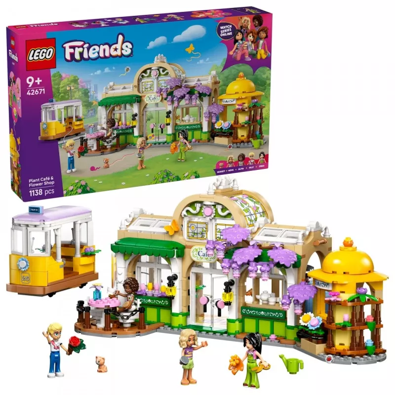 LEGO conjunto LEGO FRIENDS 42671 Café de Plantas & Florista Conjunto de brincar com funções de café e florista