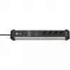 Extensão elétrica Brennenstuhl 1391010400 3m 4 tomadas AC interior preto prateado