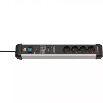 Extensão elétrica Brennenstuhl 1391010400 3m 4 tomadas AC interior preto prateado