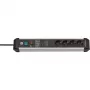 Extensão elétrica Brennenstuhl 1391010400 3m 4 tomadas AC interior preto prateado