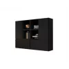 Conjunto de móveis de sala Cama ROCO 19 (4xRO3 + 4xRO6) preto/preto/preto