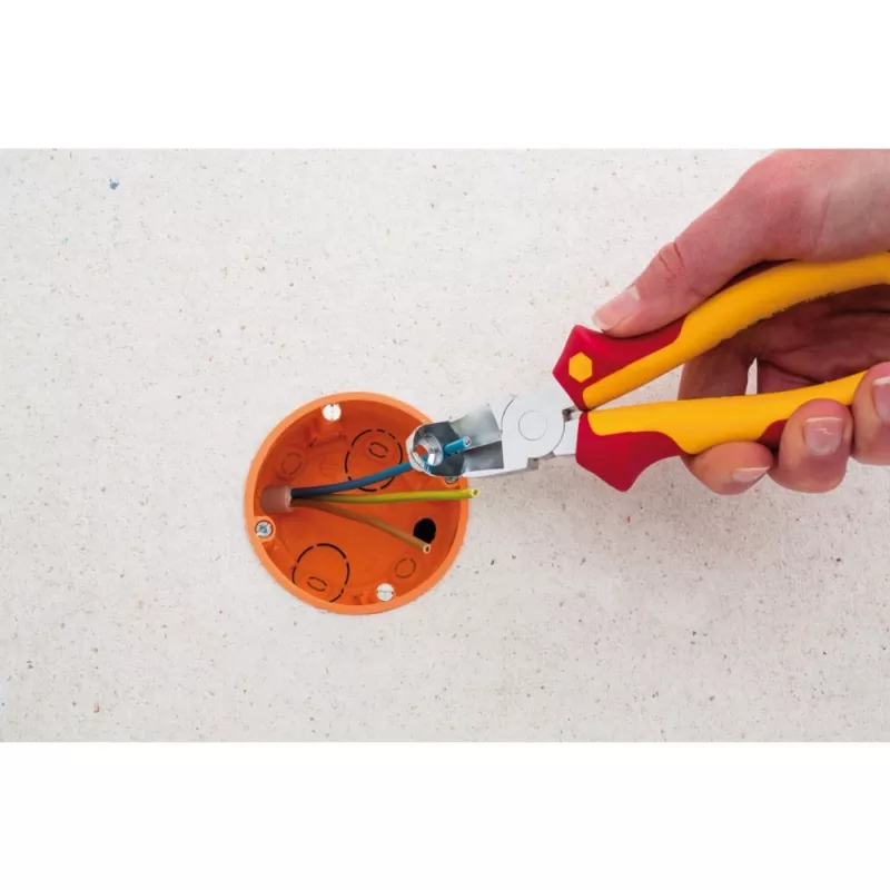 Wiha 38552 TriCut Professional electric Z 14 1 06 alicate de instalação / descarnador de fios, 170 mm, vermelho/amarelo