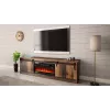 Móvel de TV Cama Meble GRANERO com móvel de lareira, 2000×567×350 mm, aglomerado/MDF, 2 portas de correr, mate, madeira envelhecida