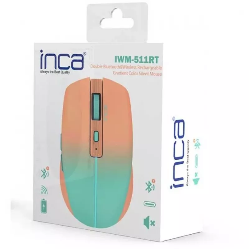 Cian Technology GmbH rato INCA IWM-511RT Bluetooth+sem fios RGB cor base laranja