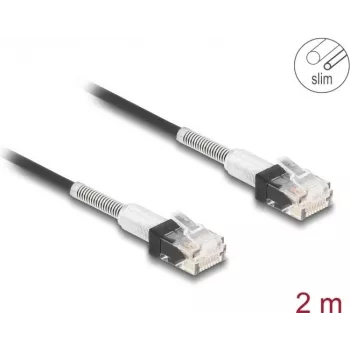 Cabo de rede DeLOCK RJ45 Cat.6A UTP fino 2m preto