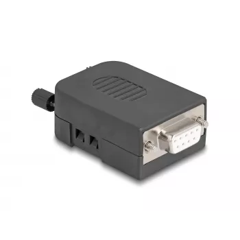 Conector de cabo DeLOCK 90655 D-Sub 9 bloco de terminais de 3 polos preto cinzento