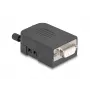 Conector de cabo DeLOCK 90655 D-Sub 9 bloco de terminais de 3 polos preto cinzento