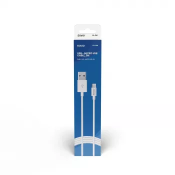 Cabo USB SAVIO CL-124 USB 2.0, USB A para Micro-USB B, 2 m, branco