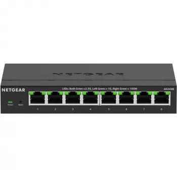 NETGEAR MS308E não gerido 2.5G Ethernet (100/1000/2500) preto