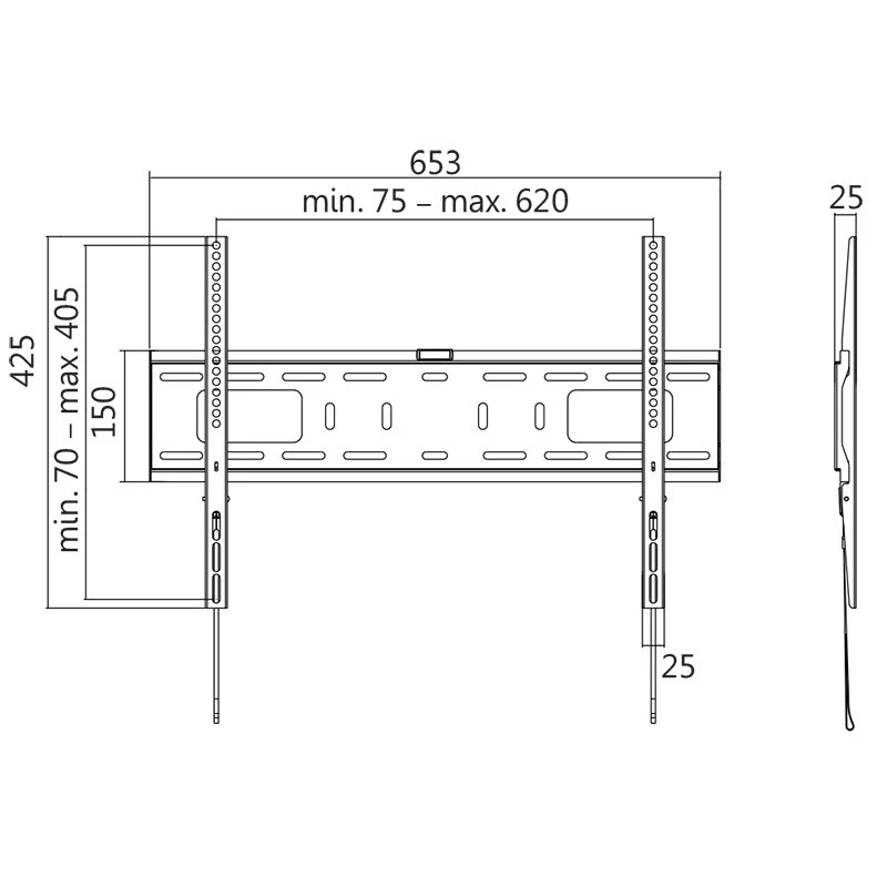 Suporte de TV LogiLink BP0017 177,8 cm (70 polegadas) preto