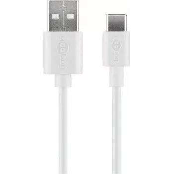 Cabo USB Wentronic 59126 0,5 m USB-A USB-C macho-macho branco (59126)