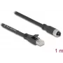 Cabo de rede DeLOCK 80589 M12 para RJ-45 Cat5e 1 m preto