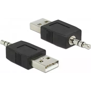 Adaptador de cabo DeLOCK 66069 USB A para 3,5 mm preto
