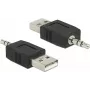 Adaptador de cabo DeLOCK 66069 USB A para 3,5 mm preto