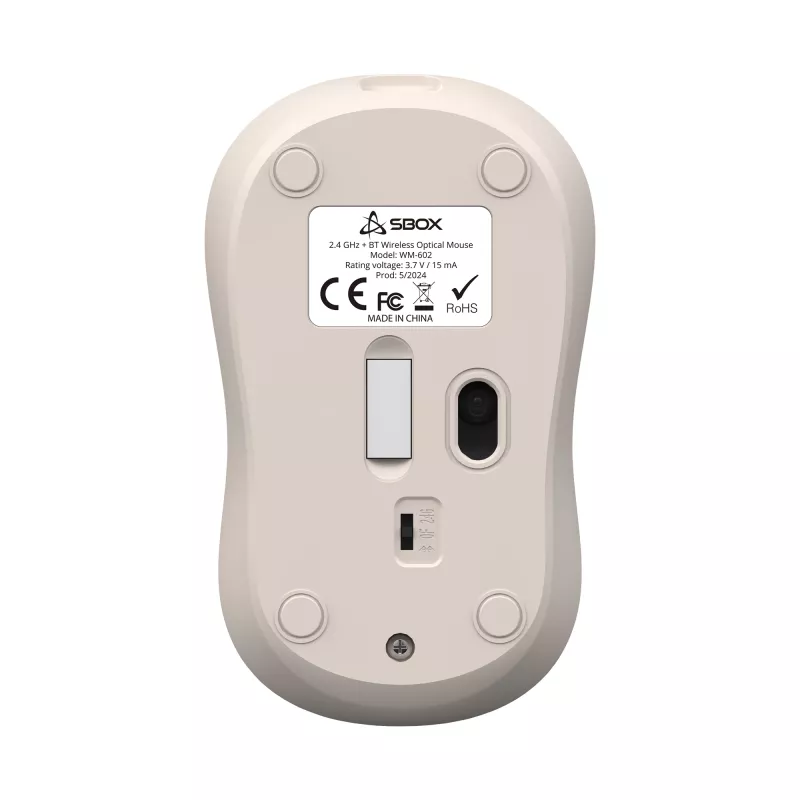 Rato SBOX WM-602 bege interface sem fios