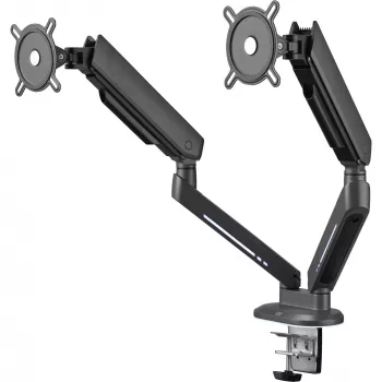 Suporte universal para dois monitores gaming (DM8210), suporte para monitor cinzento, RGB