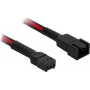 Nanoxia Single Sleeve - cabo de extensão para alimentação de ventoinha - Molex, 3 pinos (F) para Molex, 3 pinos (M) - 30 cm - preto, vermelho